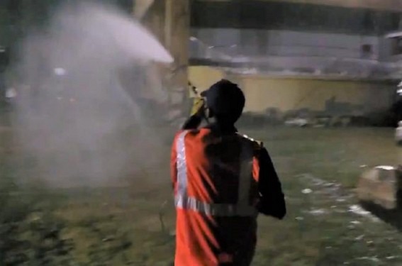 AMC’s sanitization drive across markets, roads in Agartala AMC’s sanitization drive across markets, roads in Agartala